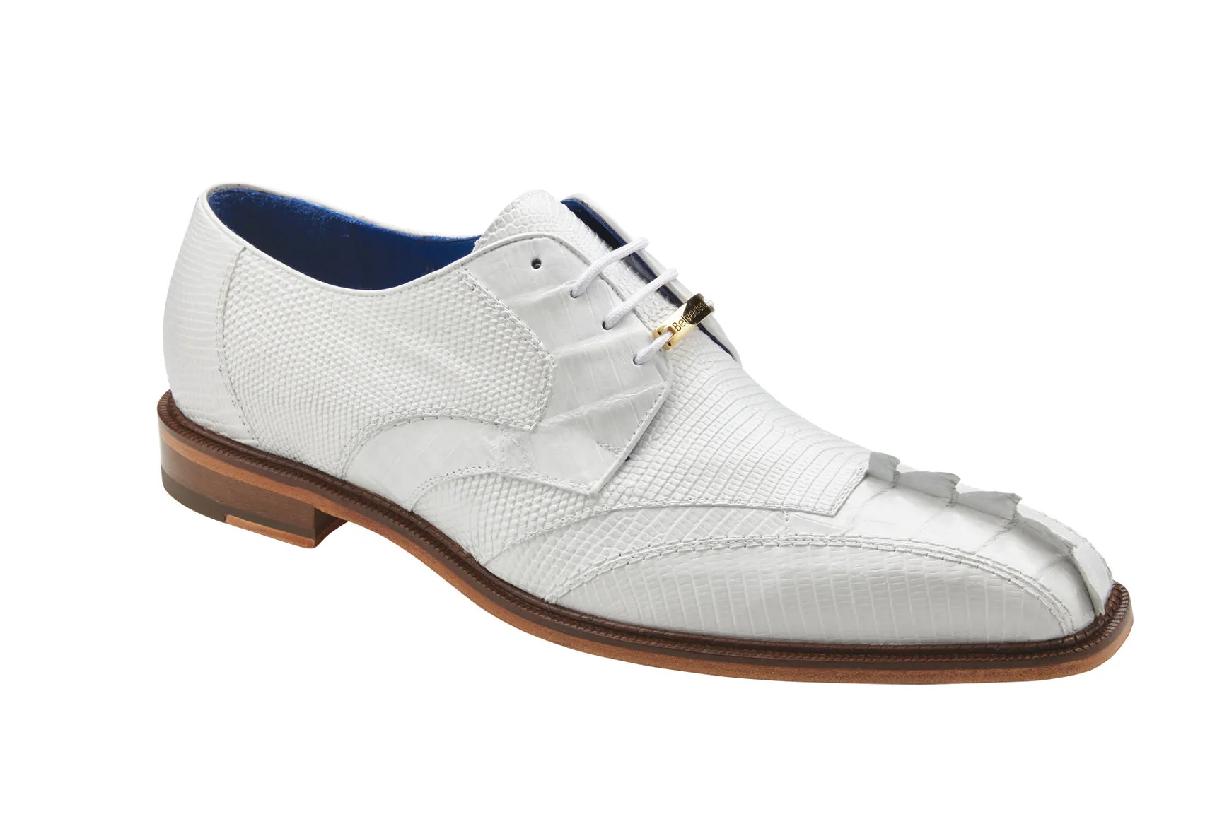 Eco Friendly Minimalist Fans Comfort Outsole Belvedere - Valter, Genuine Caiman Crocodile and Lizard Dress Shoe - White - 1480 (IN STORE)