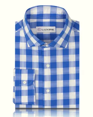 Weekend Style Friday Shirt: Blue White Macro Gingham