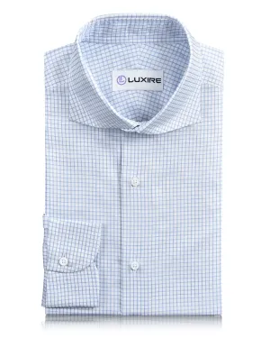 TearResistant Material Monti Blue Dobby Graph Checks Shirt