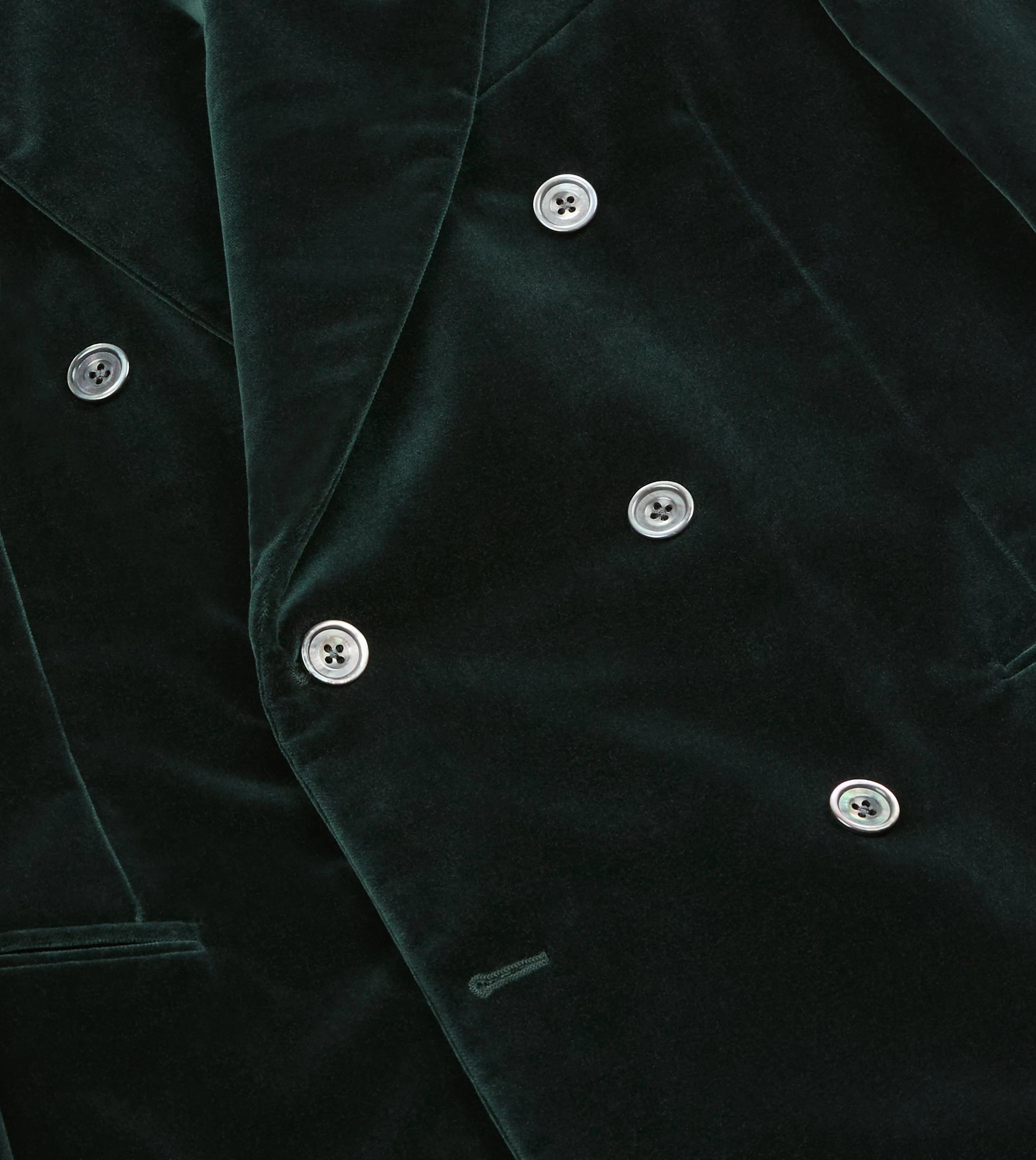 Style Staple Seam Sealed Technology Green Velvet Double-Breasted Blazer