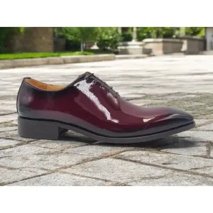 Carrucci Burgundy Patent Leather Lace-Up Oxford Dress Shoe - KS503-101P Indoor Event Lead Step