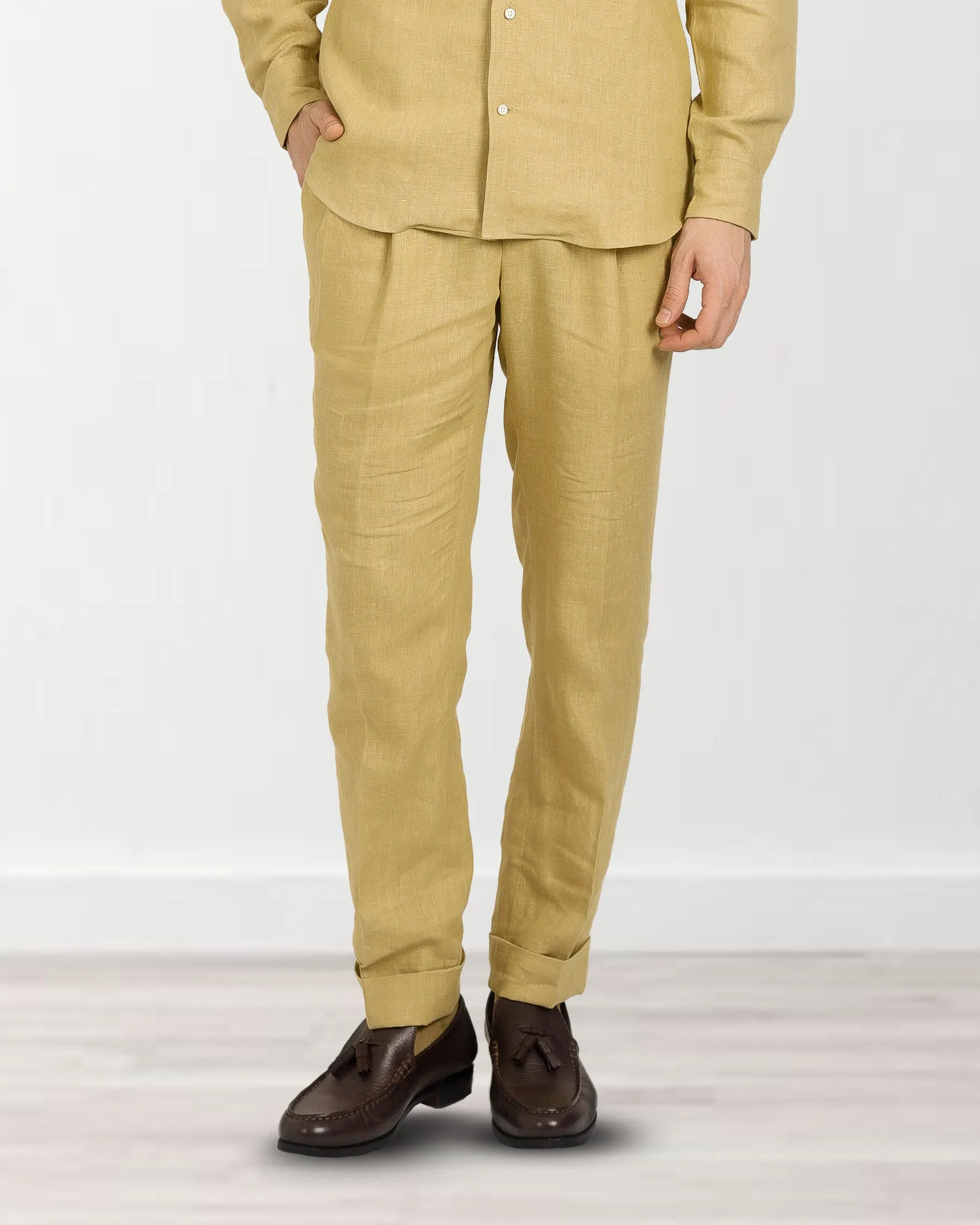 Pull-on style Goldish Yellow Linen