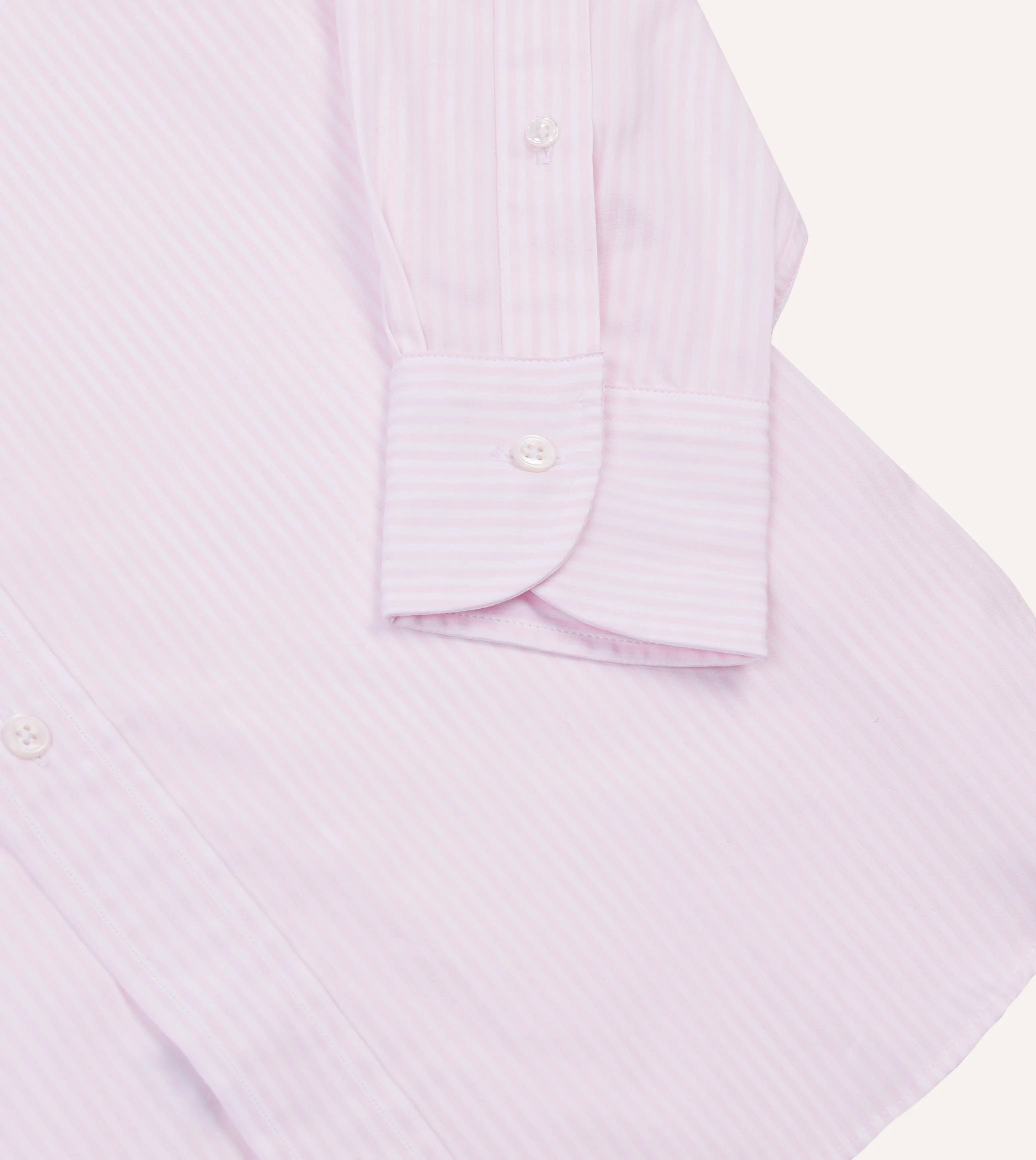 Geometric Shape Wrinkle-Resistant Pink Narrow Stripe Cotton Poplin Button-Down Shirt