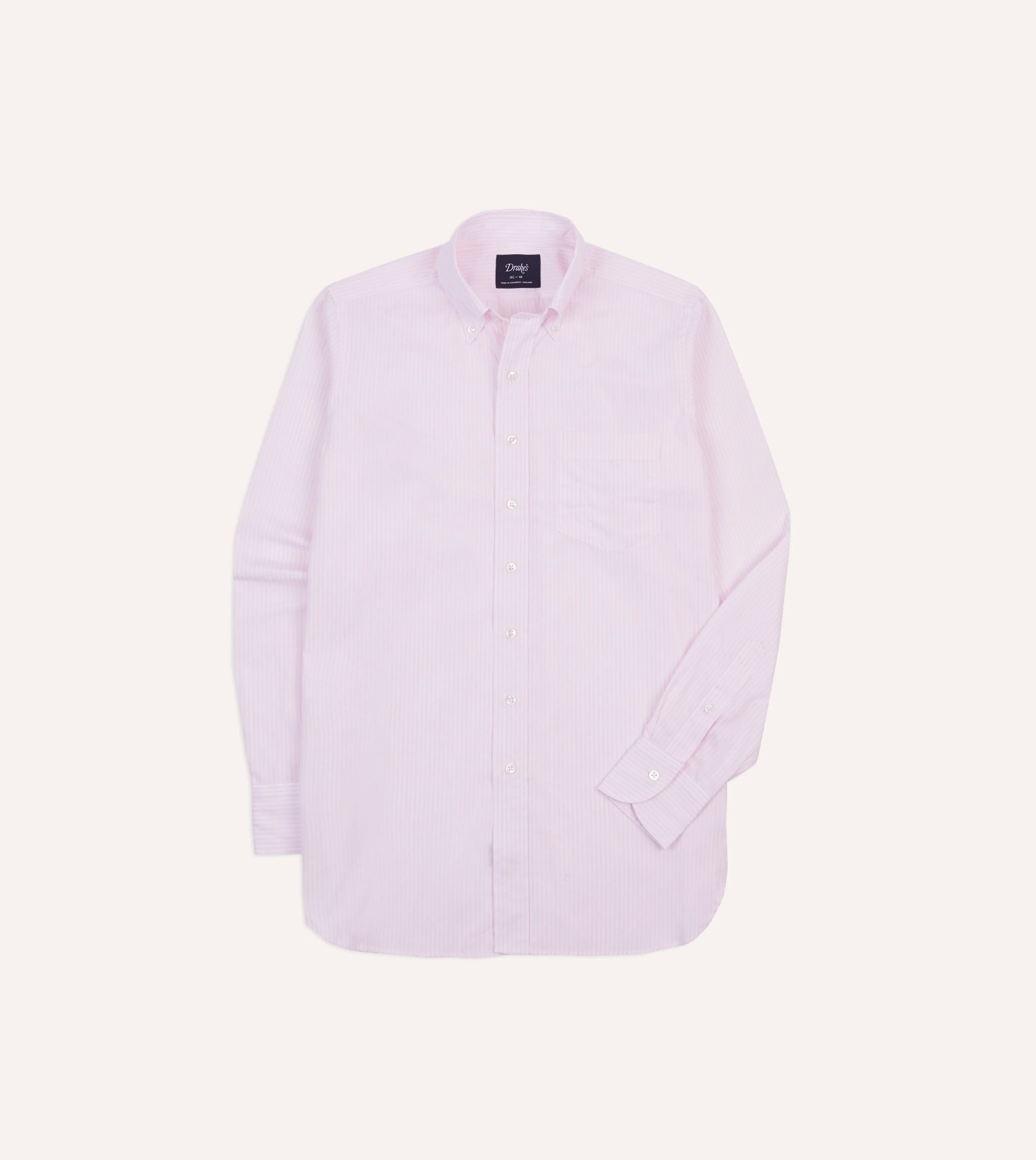 Pink Narrow Stripe Cotton Poplin Button-Down Shirt networking event