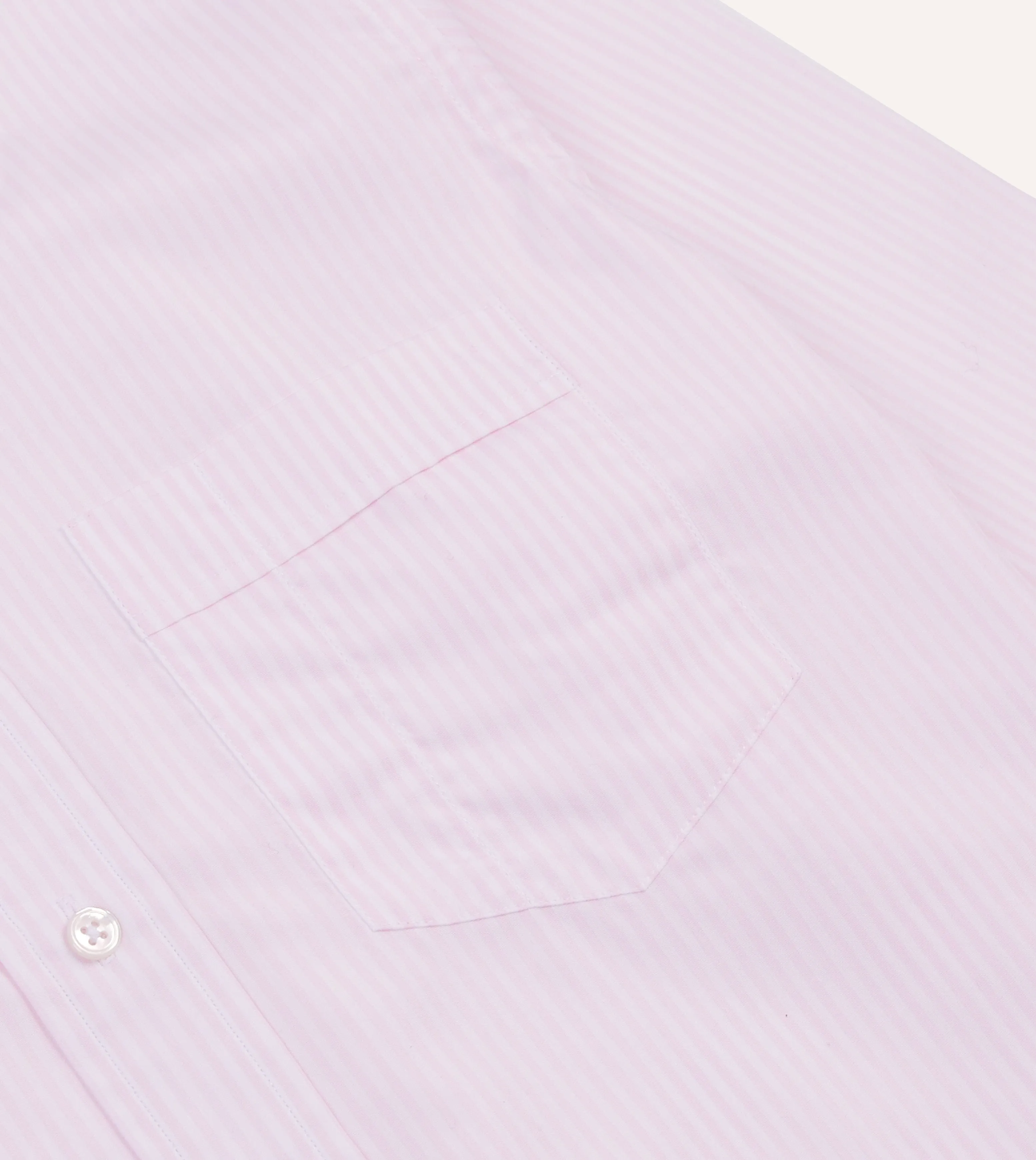 Pink Narrow Stripe Cotton Poplin Button-Down Shirt Stretch Material Warm Layers