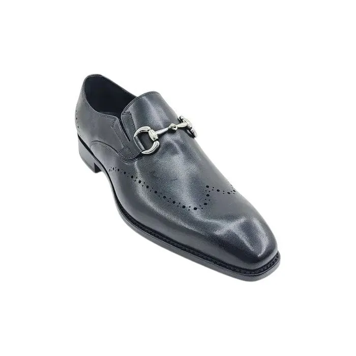 Carrucci Black Leather Sole Horsebit Loafer Dress Shoe - KL901-01 Ballroom Event