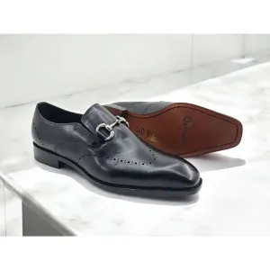 Carrucci Black Leather Sole Horsebit Loafer Dress Shoe - KL901-01 Fashionable Design