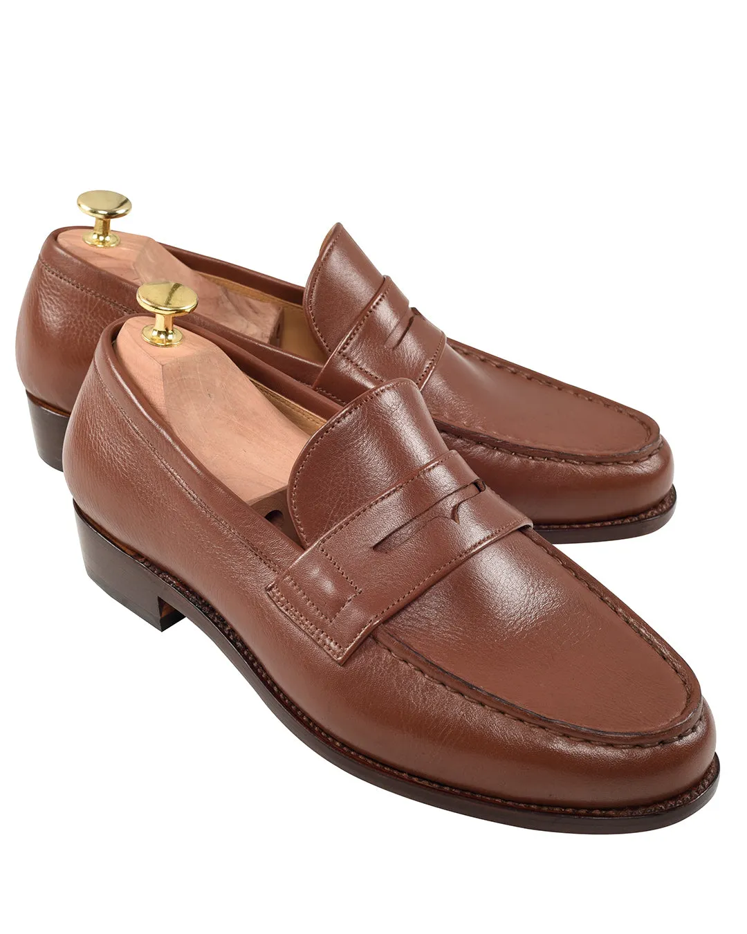 forest walk Island Step Penny Loafers Tan
