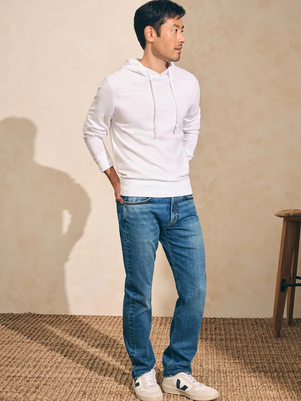 Sunwashed Slub Hoodie - White BalancedDrape