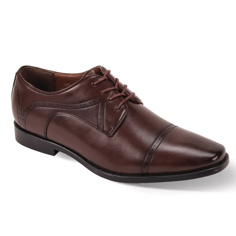 Agile Path Decadawn Collection: Men's Brown Lace Up Cap Toe Shoes - Medium and Wide