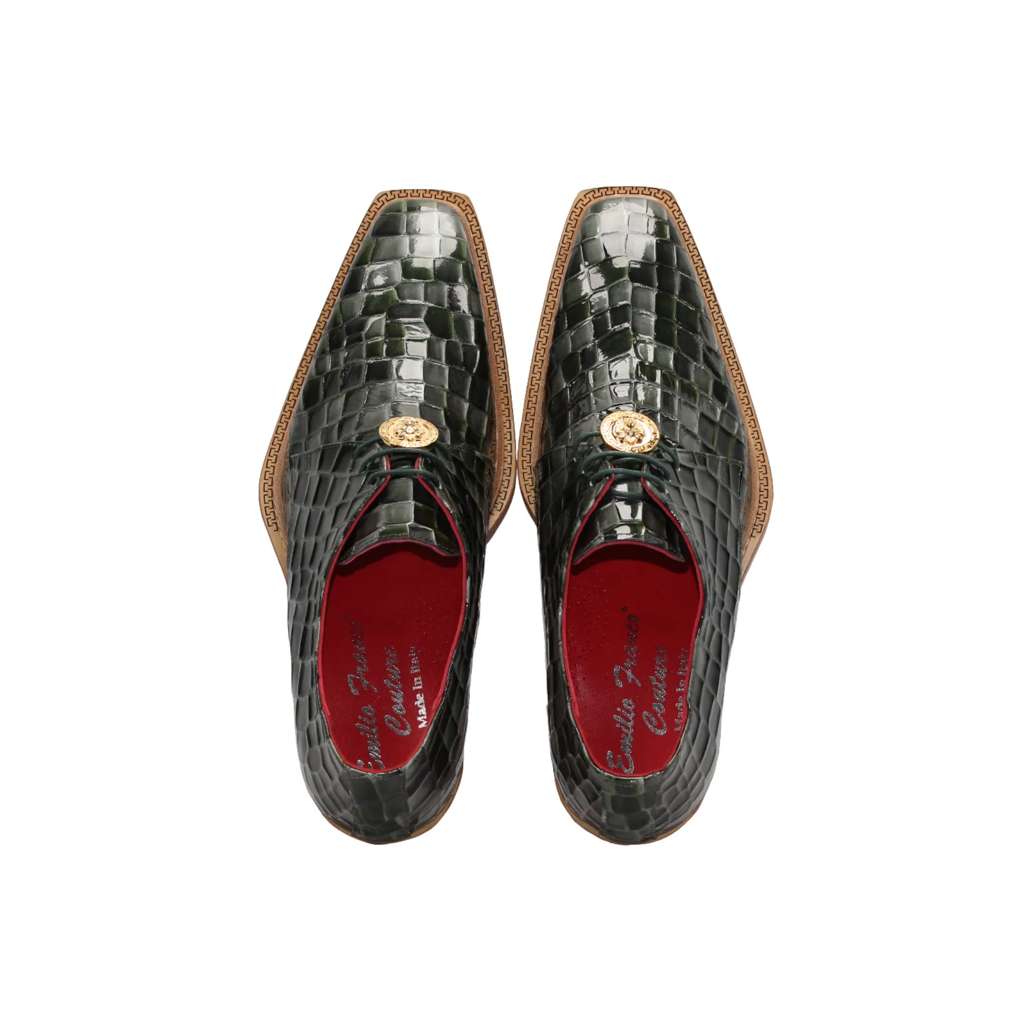 Jungle Path Hot Day Emilio Franco Couture "Santo" Green Combo Shoes