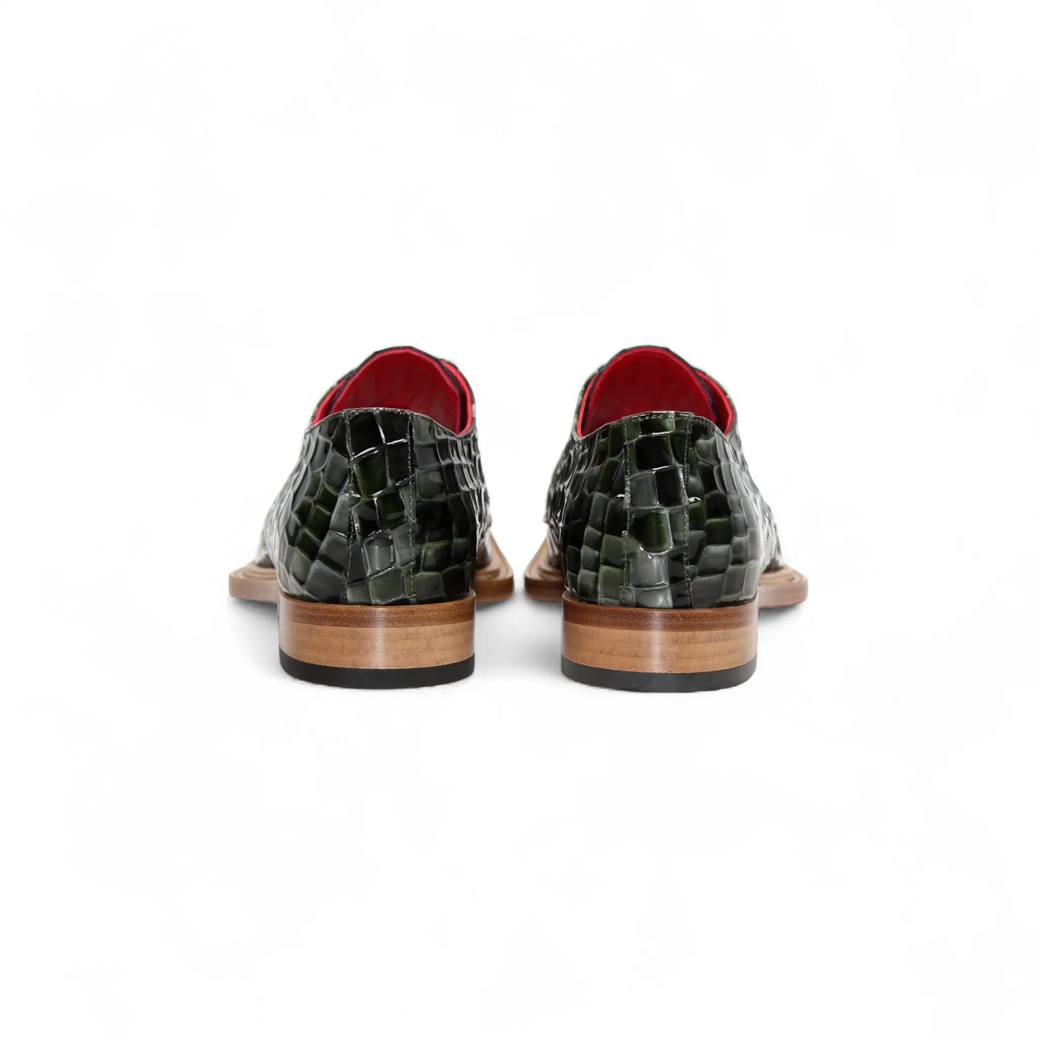 Neutral Base Emilio Franco Couture "Santo" Green Combo Shoes