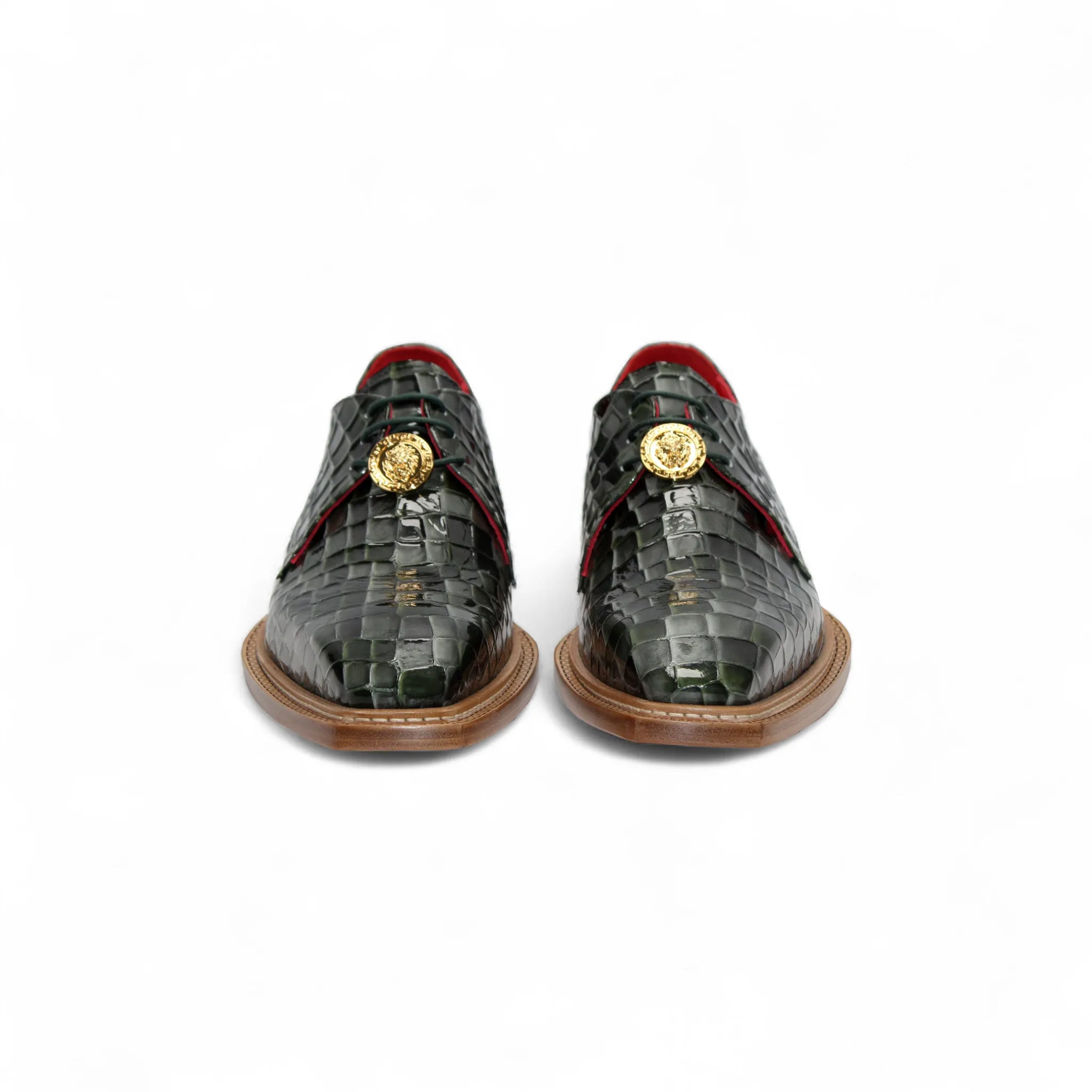 Emilio Franco Couture "Santo" Green Combo Shoes Neutral Alignment Design Cushioned