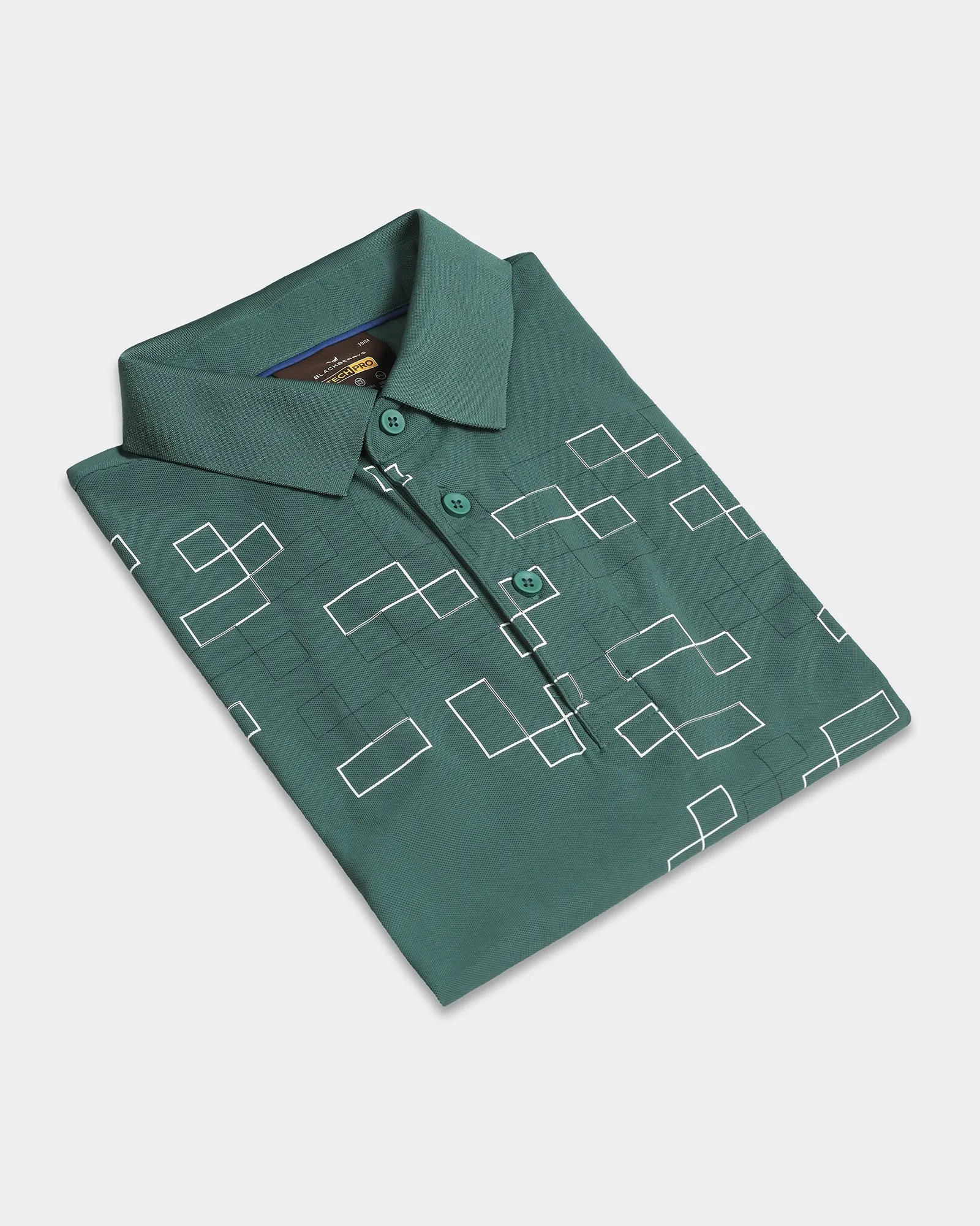 Stretch Fabric Construction Sage Green TechPro Printed Polo - Luna