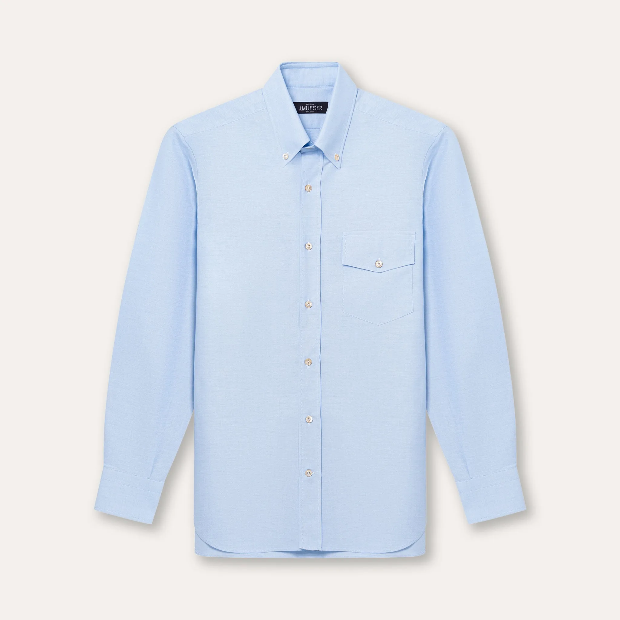 Blue Oxford Button Down Shirt Elastic cuffs