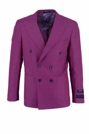 Flexible Cuffs Non Bulky Insulation Tech Tiglio Luxe Dark Fuchsia Santorini /THP Slim Fit Half Lined, Pure Wool Jacket TL2728