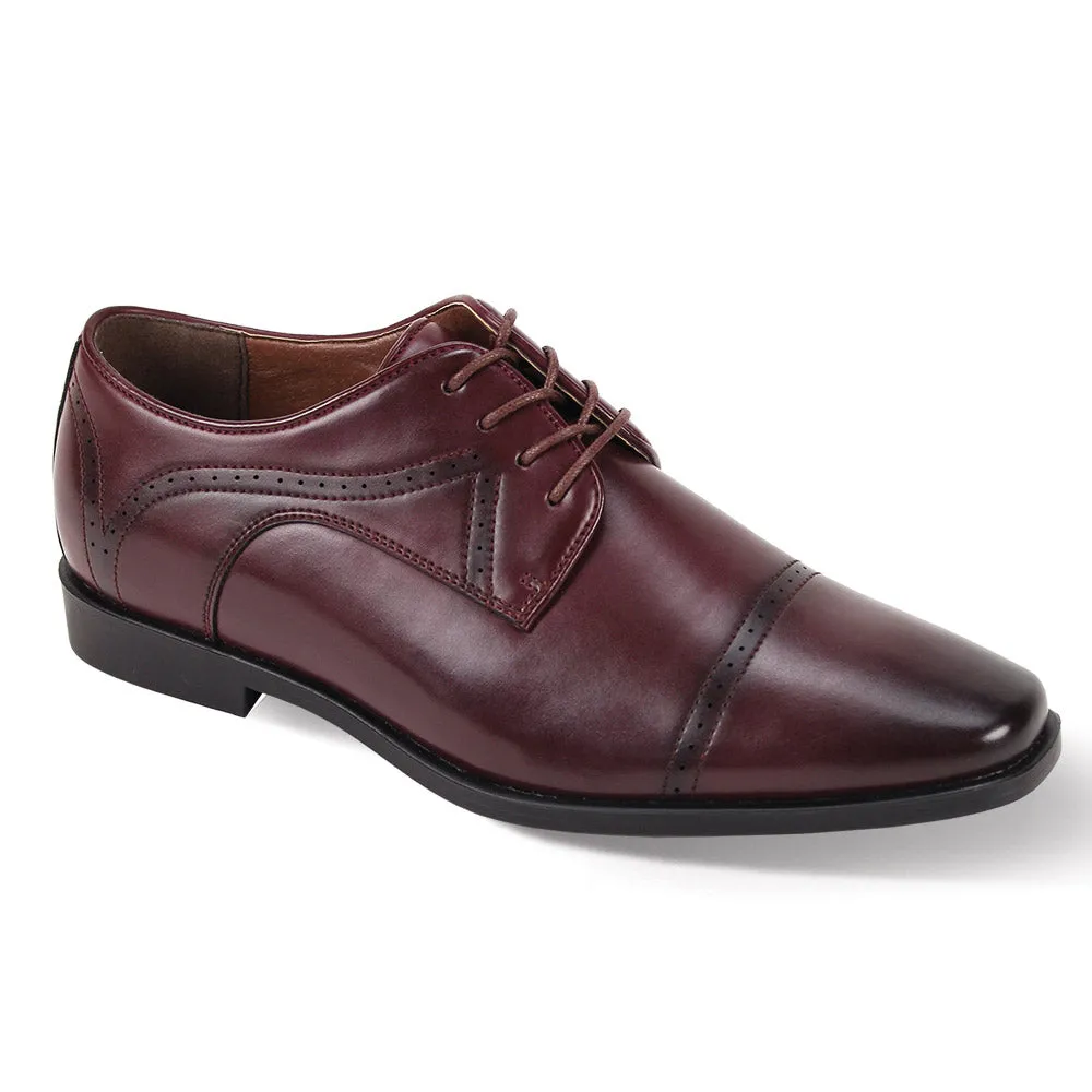Decadawn Collection: Men's Burgundy Lace Up Cap Toe Shoes - Medium and Wide Step Free Nature Walk