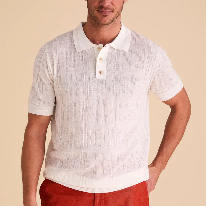 High End Inserch SS Knit Polo KS001-00002 White