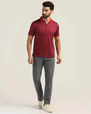 No Tag Stylish Look Slim Comfort B-95 Formal Grey Solid Trouser - Thunderbird