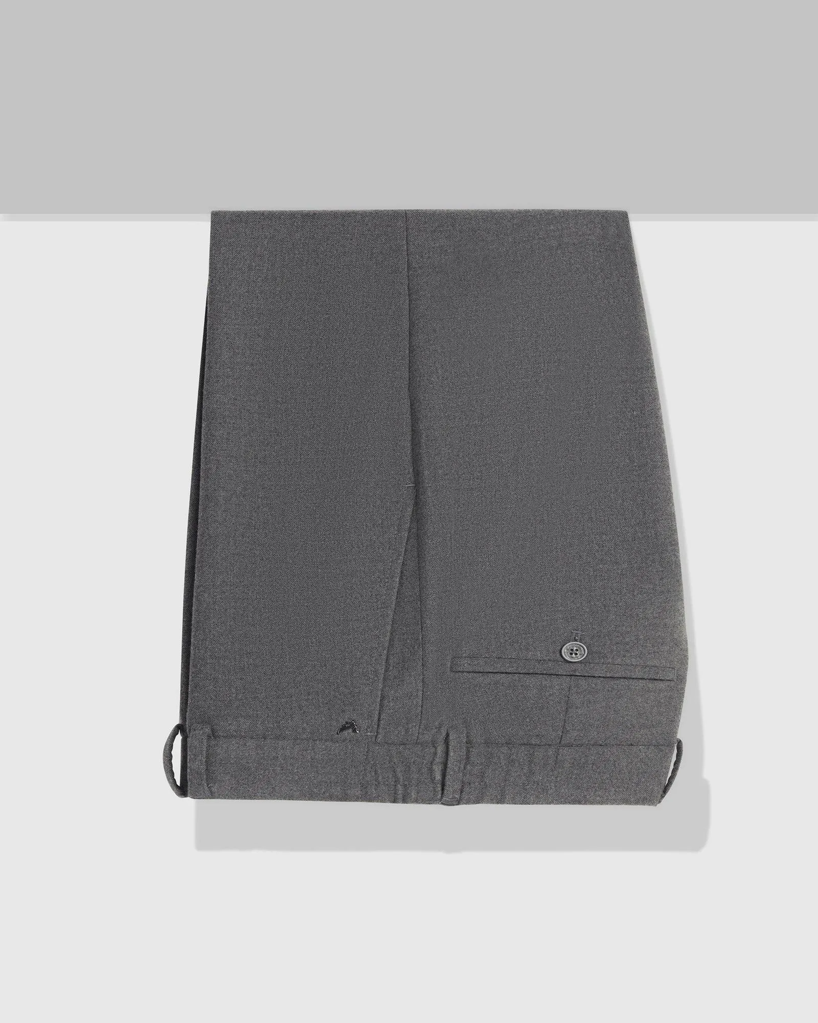 Slim Comfort B-95 Formal Grey Solid Trouser - Thunderbird Commuter Fit Comfort Wear