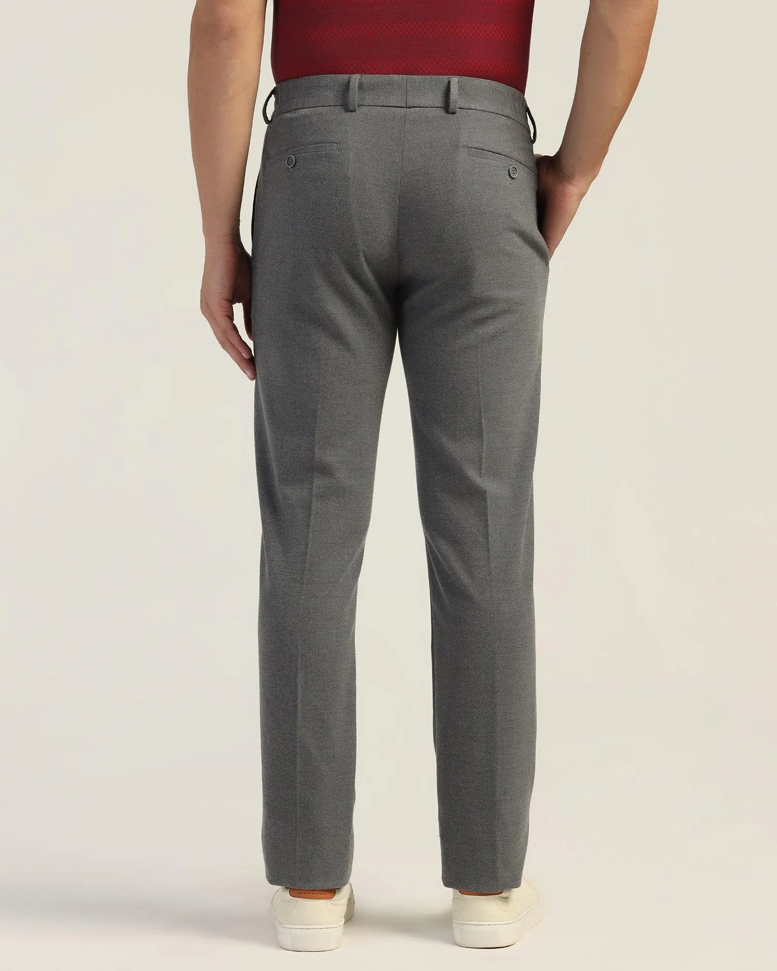 Slim Comfort B-95 Formal Grey Solid Trouser - Thunderbird AntiPilling