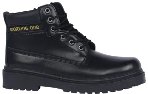 Moisture Wicking Sockliner Black Smooth Leather Work Boots