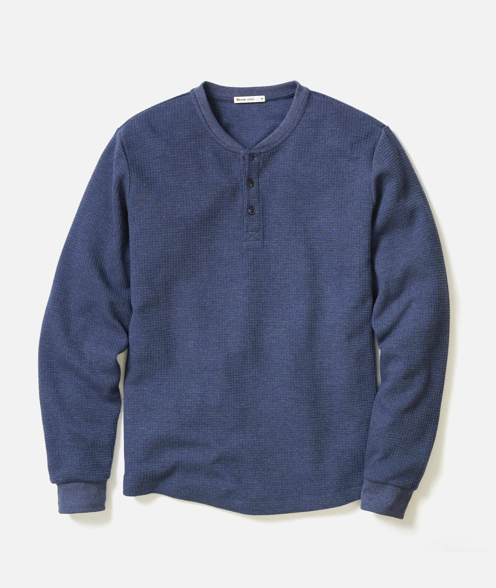 Waffle Henley - Blue FlexibleCollarDesign fresh start