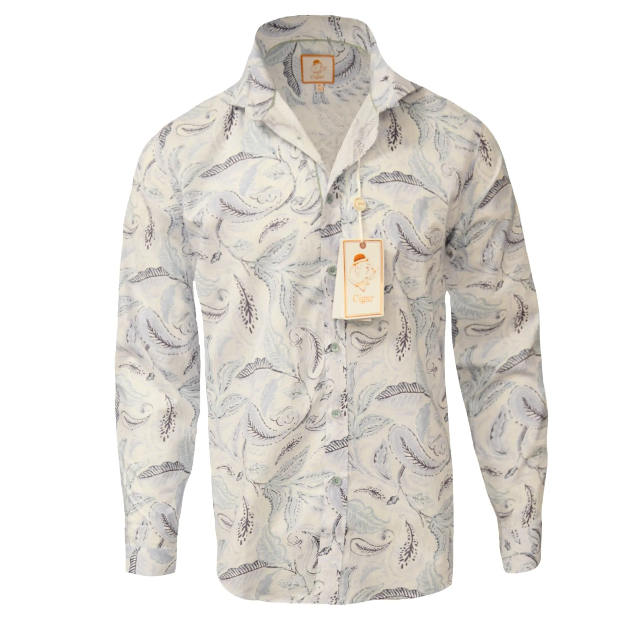 CIGAR ORGINAL SPORT SHIRTS/M-1803 Patterned Texture Essential Wardrobe