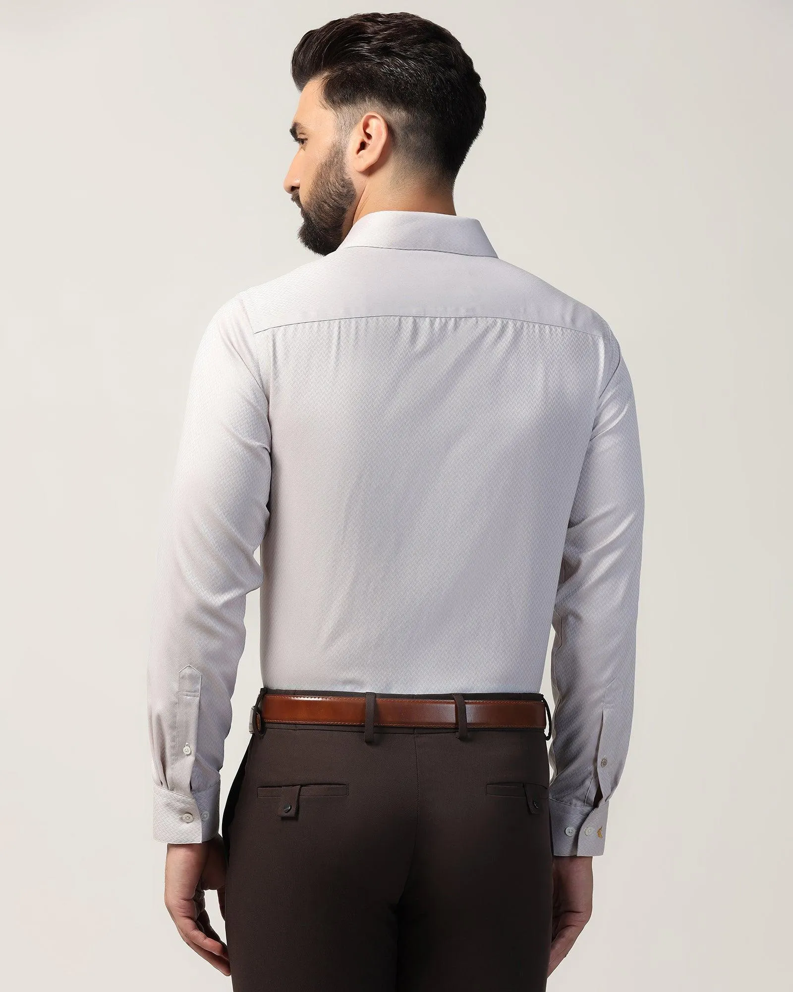 BBQ Party Luxe Formal Beige Textured Shirt - Silas