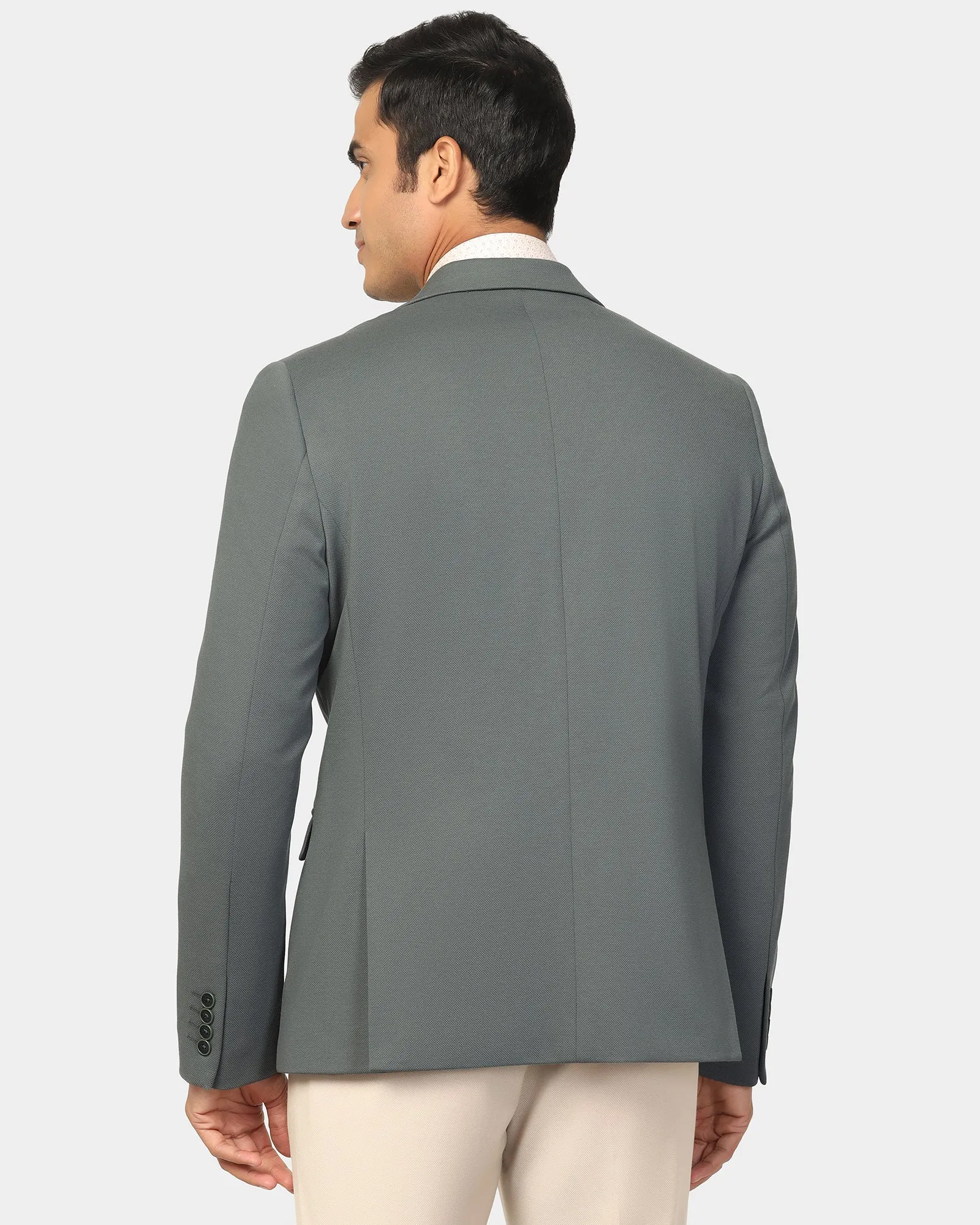 Formal Olive Textured Blazer - Dylan waterproof construction