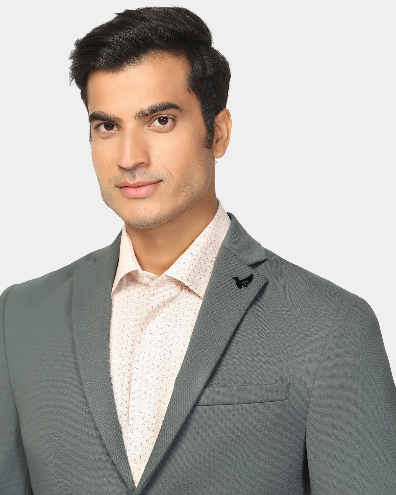 Formal Olive Textured Blazer - Dylan Light Padding Cozy Comfort