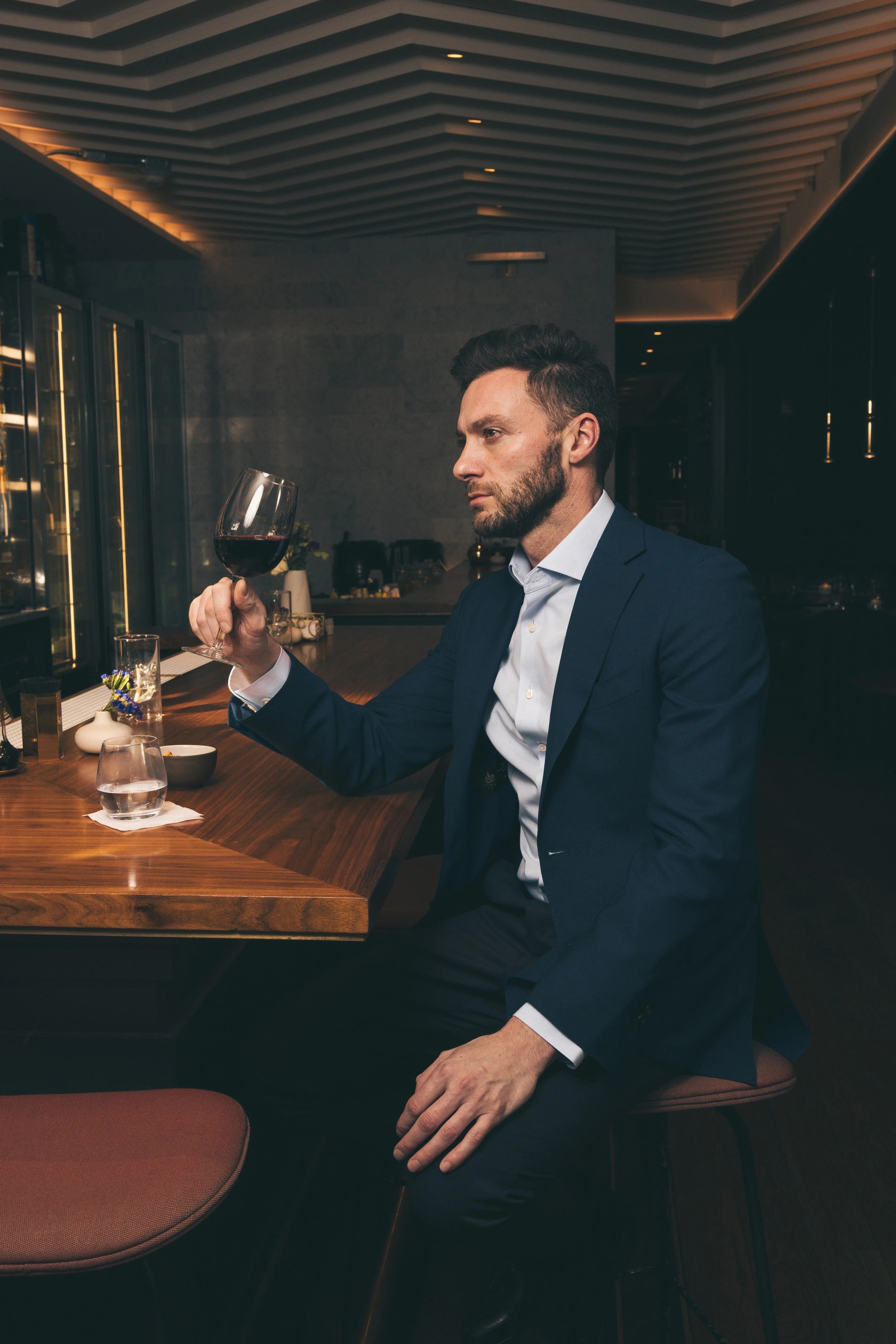 Light Activated Cooling Frictionless Inner Layer Cerruti Travel Blazer | Blue