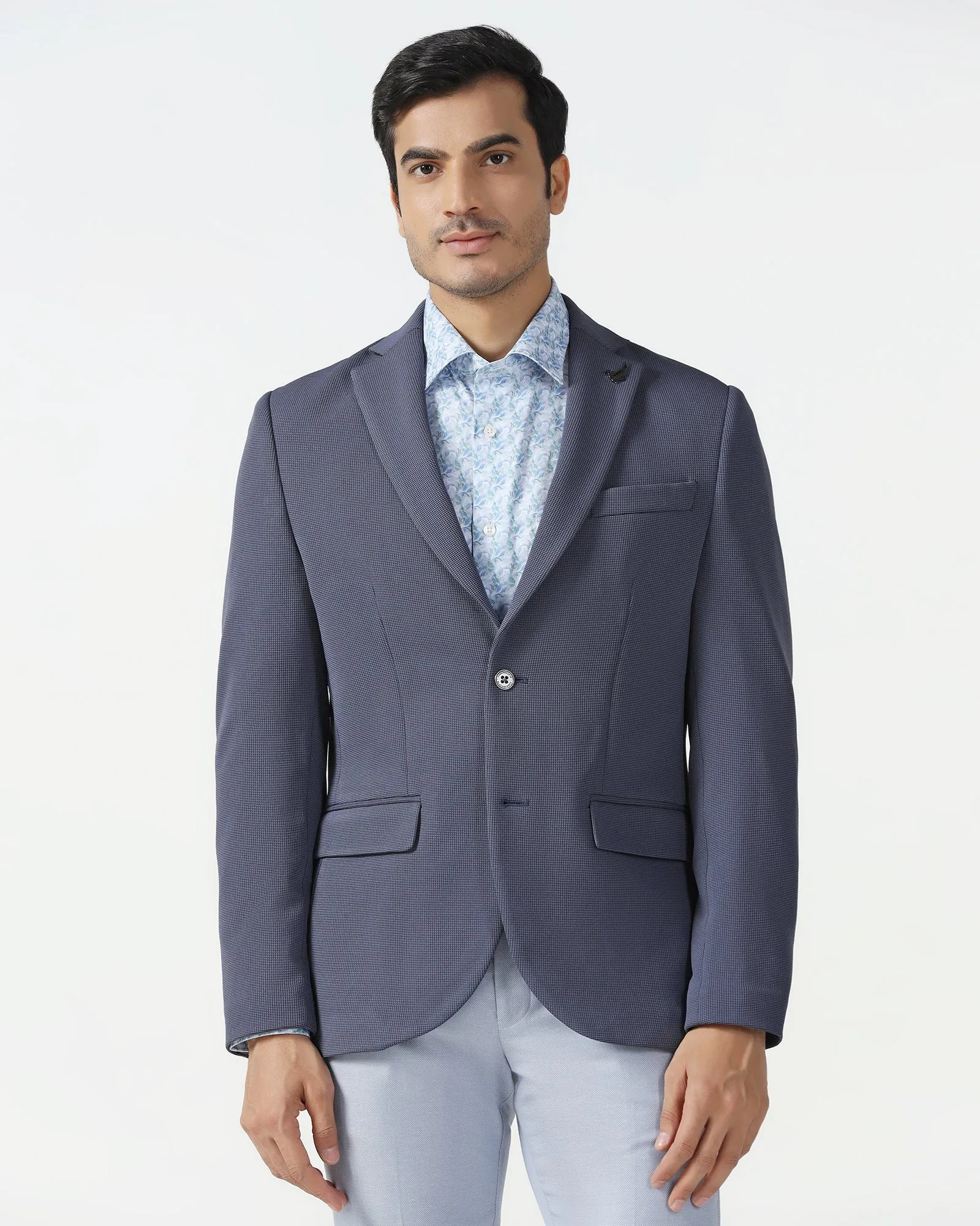 Thermal Lining Tech Formal Grey Textured Blazer - Rismo