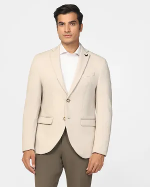 Reflective Detailing Formal Beige Textured Blazer - Dylan
