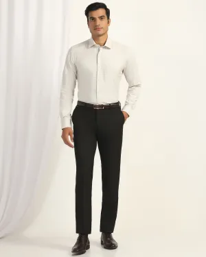 Slim Comfort B-95 Formal Black Solid Trouser - Oak Everyday Comfort