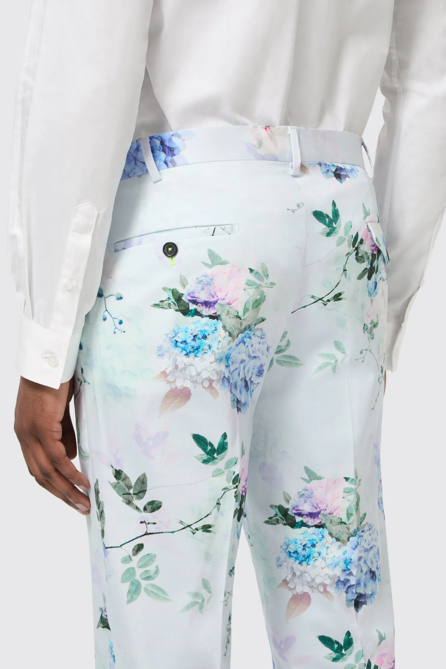 Recycled Fit Pickhurst Skinny Fit Blue Floral Cotton Trousers