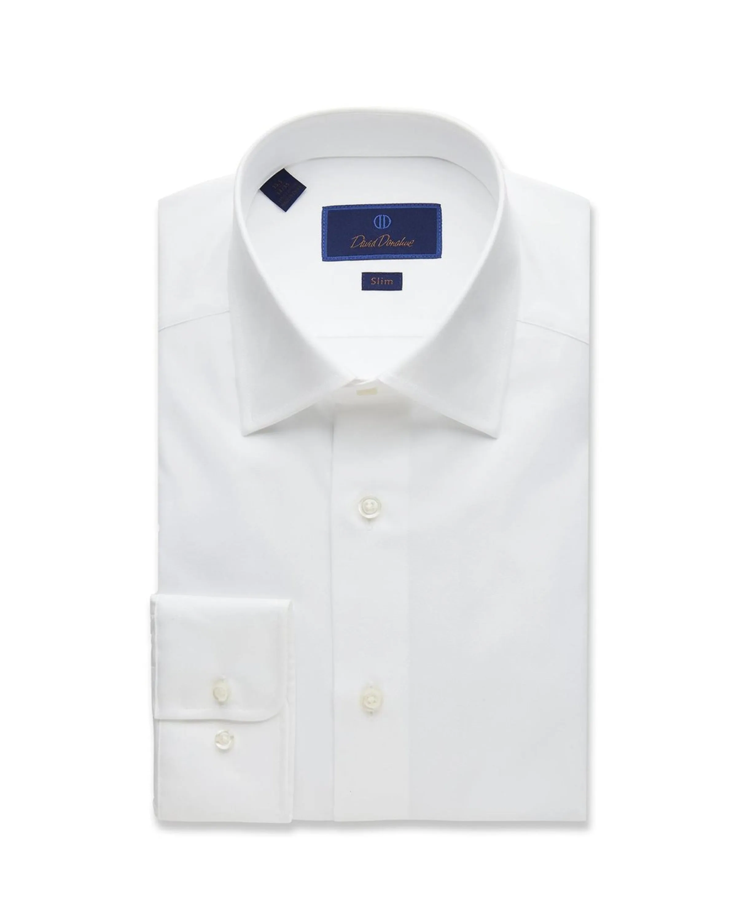 Trim Fit Fine Twill Dress Shirt - White Work Mix