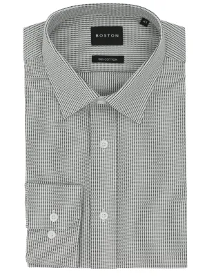 Liberty Business Black Micro Houndstooth Shirt Effortless Style Compact Fold Design