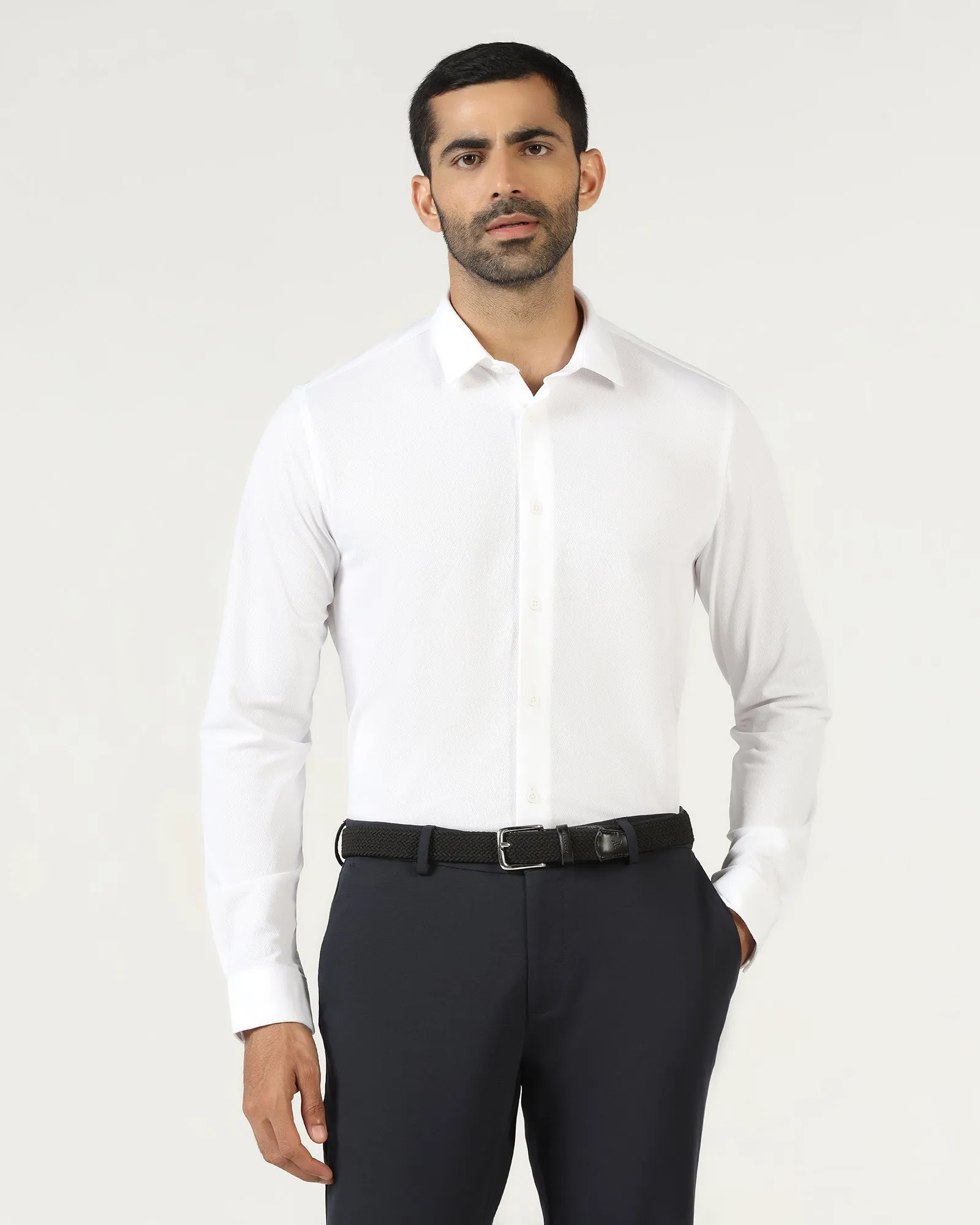 Trendsetting Design White Techpro Stripe Shirt - Keish