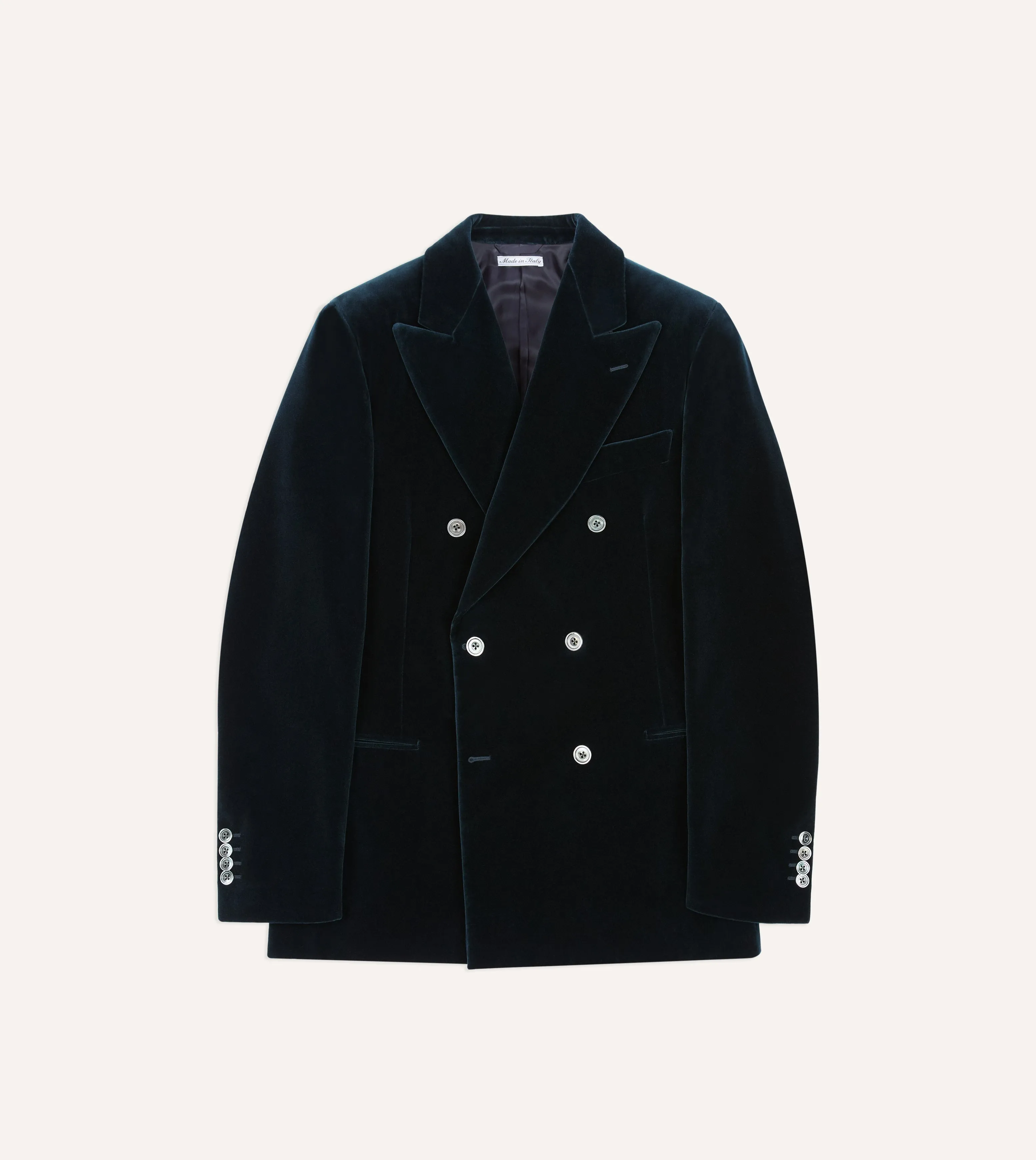 AirflowVents Navy Velvet Double-Breasted Blazer
