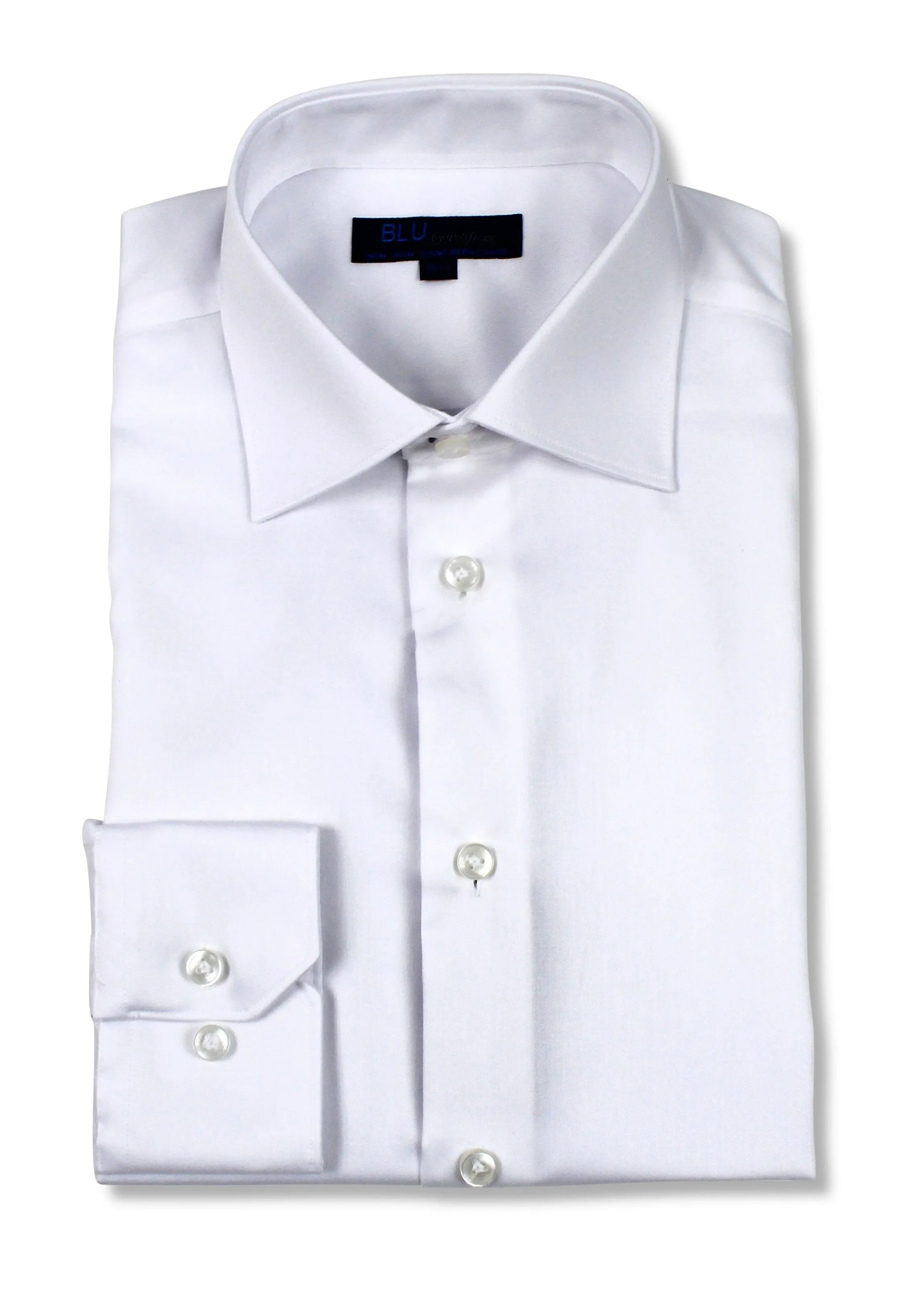 Lightweight Comfort BLU Miami Slim Fit Non-Iron Dress Shirt in White