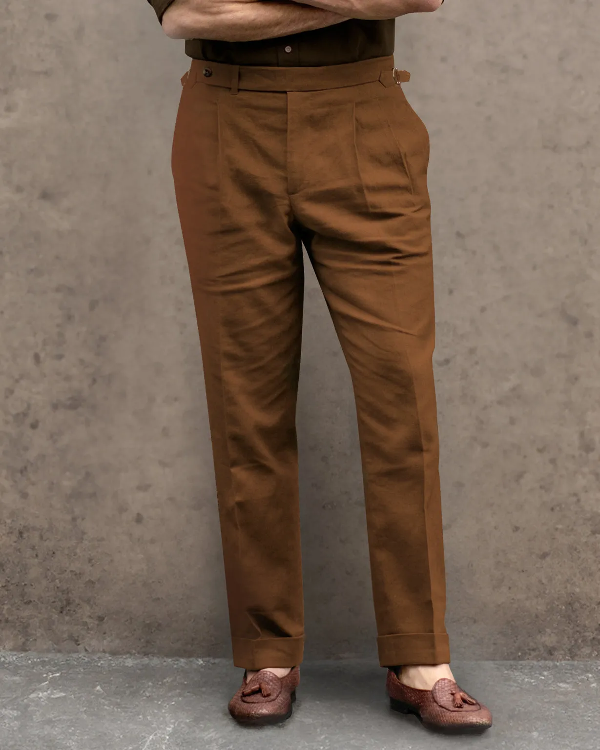 PermeableCloth Linen Fresco Tobacco Dress Pant