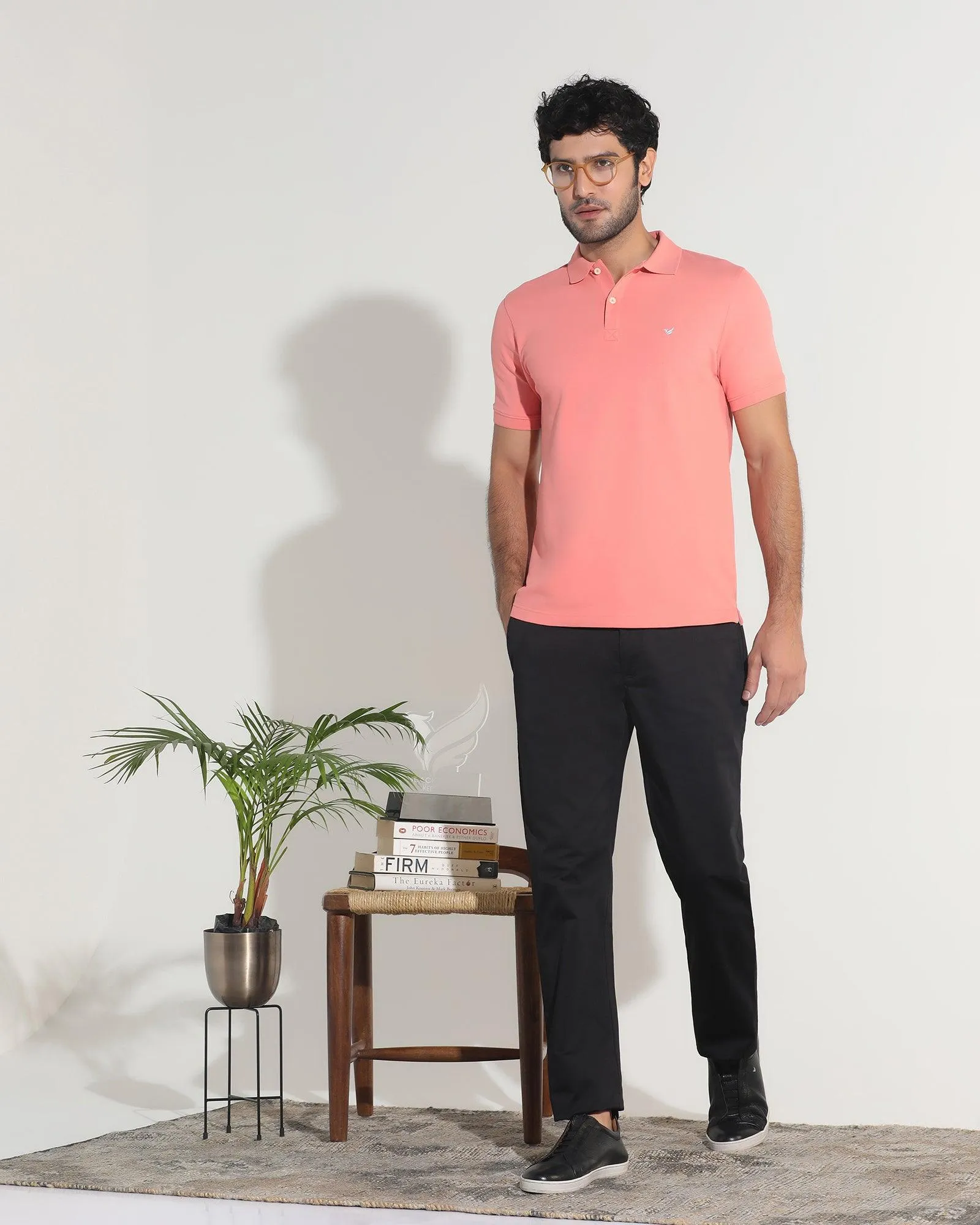 Easy Movement Slim Comfort B-95 Casual Knight Black Solid Khakis - Kolt