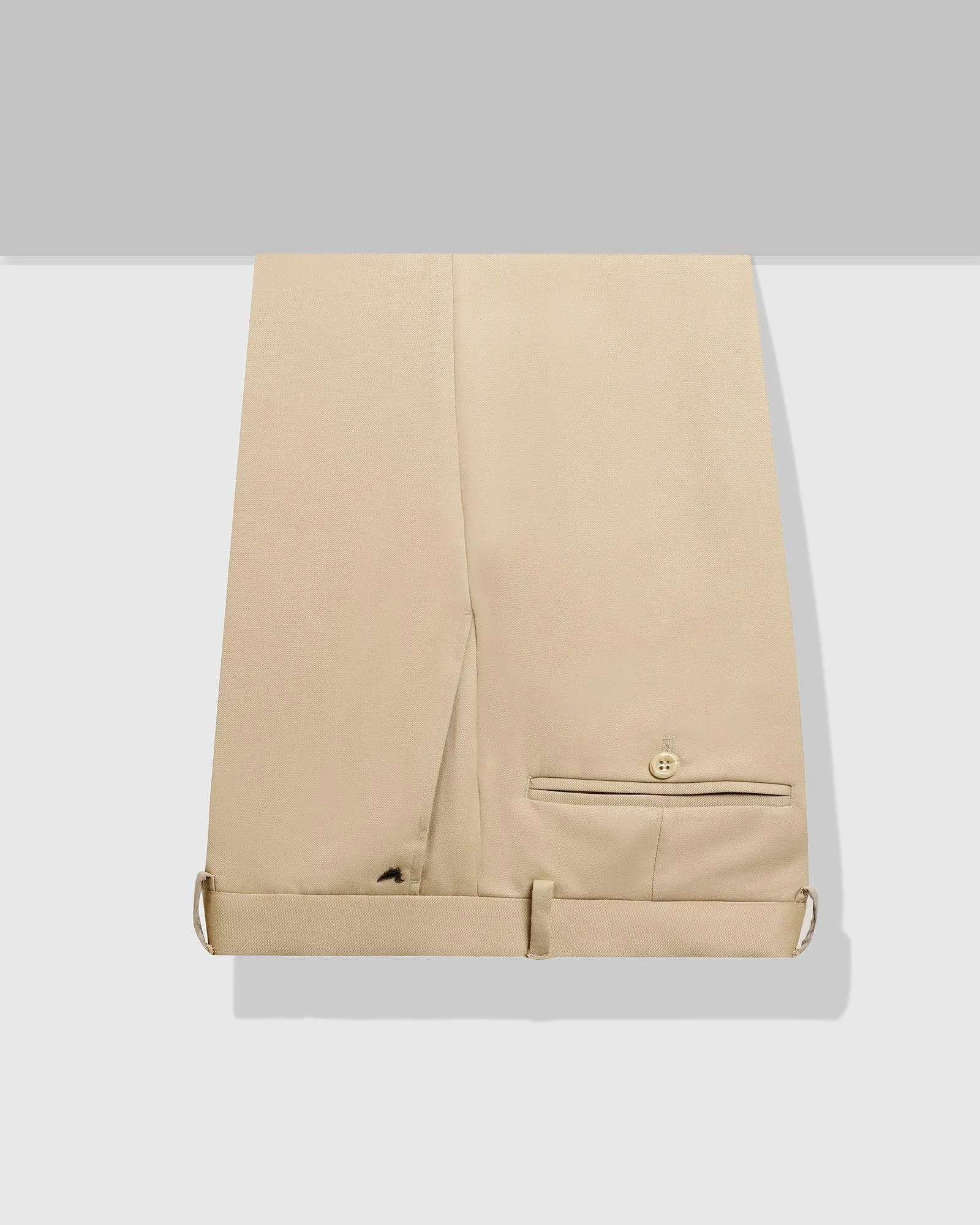 Classy Fit Quick-Dry Material Slim Comfort B-95 Formal Beige Solid Trouser - Sodrick