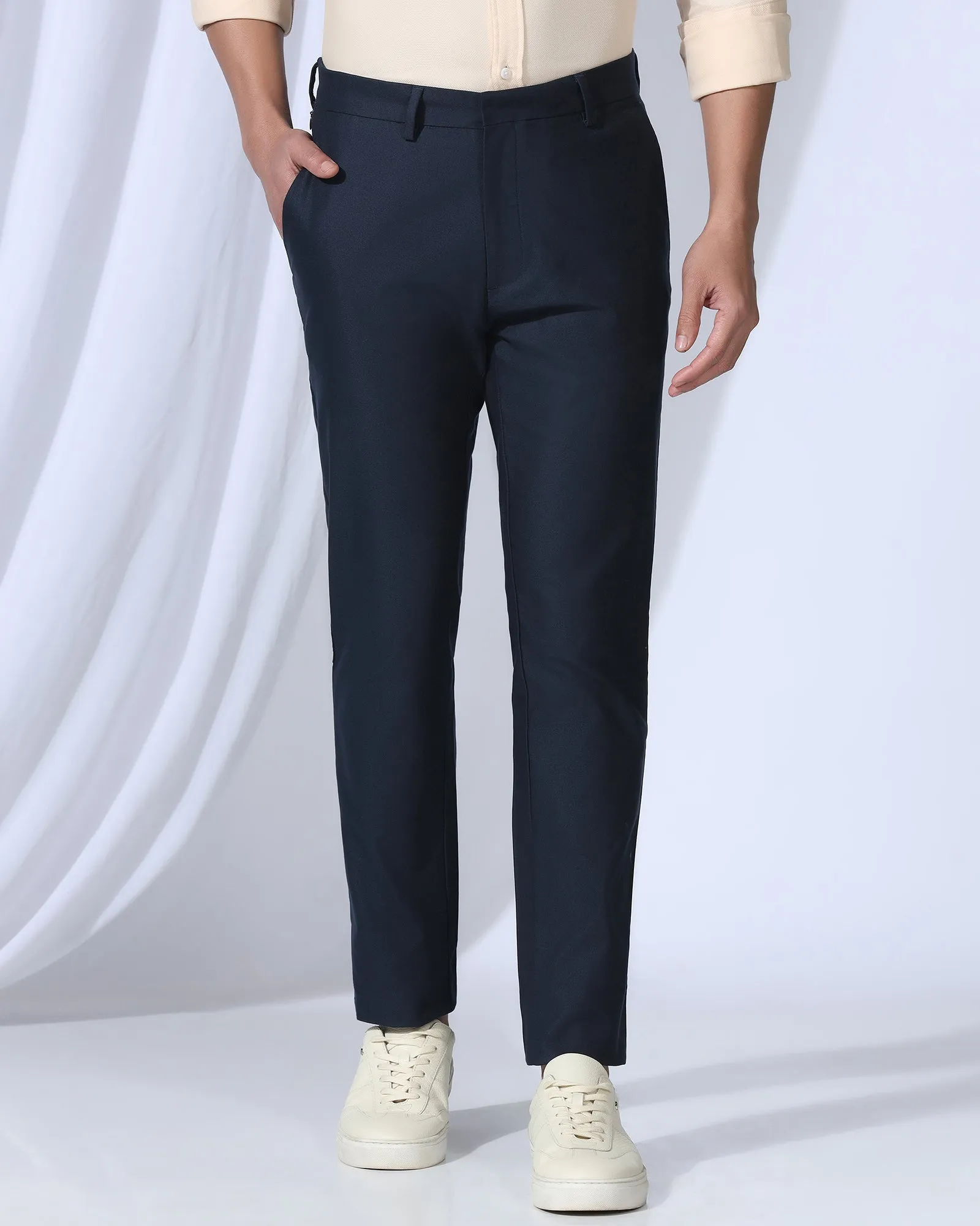 Natural Movement FlexibleKnees Temp Tech Sneaker Fit Casual Navy Textured Khakis - Blake