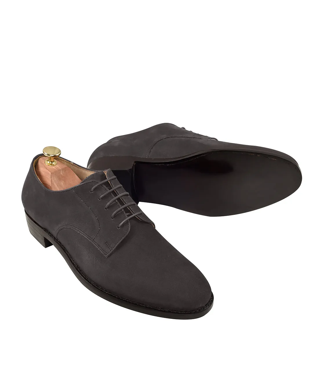 Nubuck Derby Black Comfort Upper Bone Aid