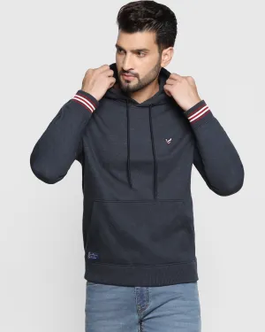 HighElasticity Fiber Sky Cool Hoodie Navy Solid Sweatshirt - Cameron