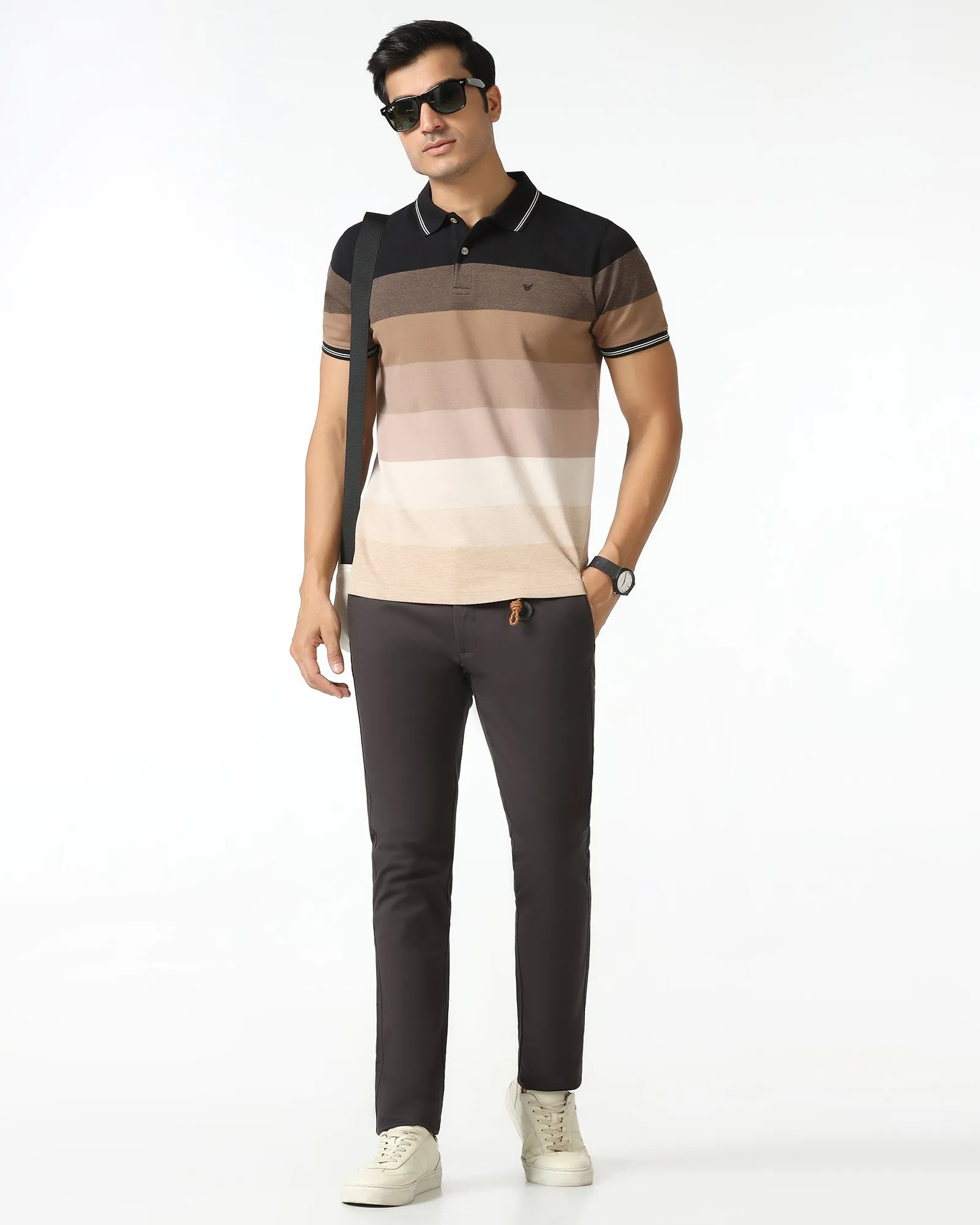 Charcoal Textured Khakis - Segi Minimal Waist
