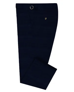 Comfort Cushioning ElasticWaistband VBC Dark Blue Checks Pants