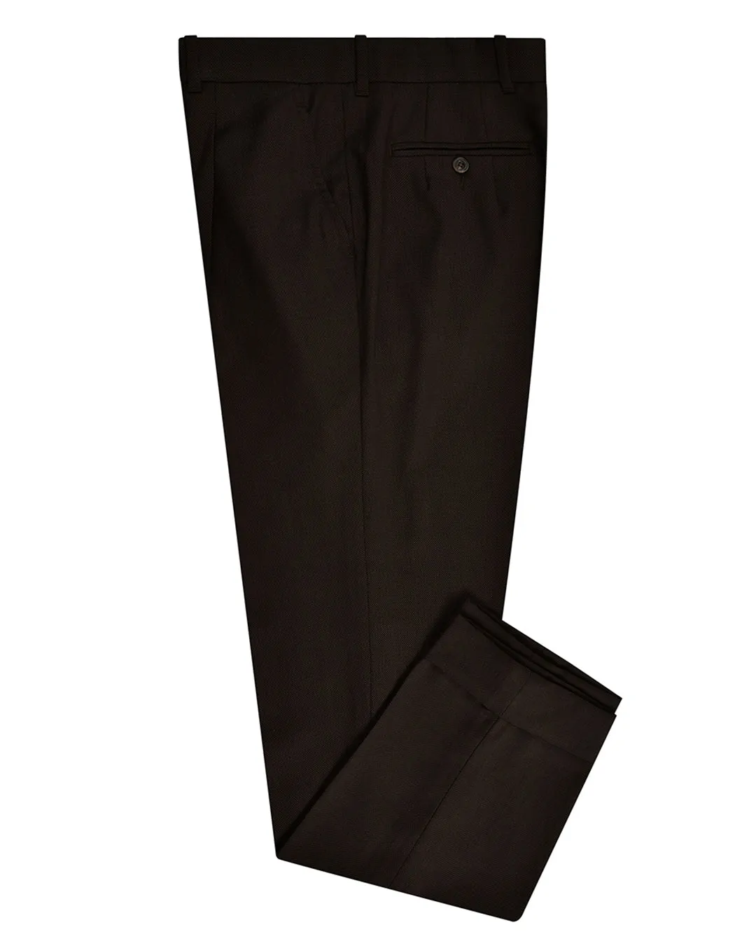 Body Sculpting Zero Waste Manufacturing Brown Wool Birdseye Dress Pant